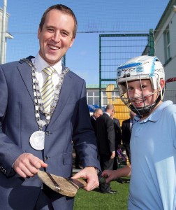 City & County Mayor John Cummins pictured with Declan Ryan at Mount Sion Primary School.